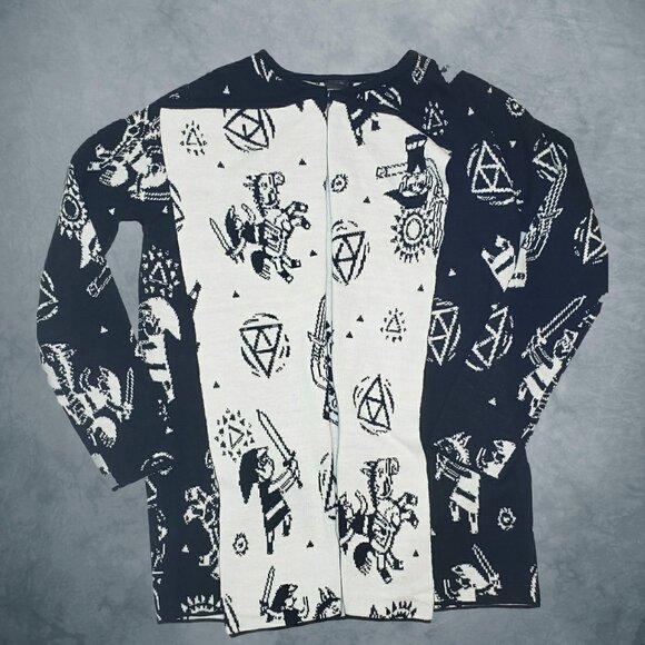 The Legend of Zelda Tloz Sweater Cardigan Black & White Hot Topic Medium - Picture 4 of 8